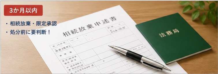 相続放棄・限定承認の期限は3か月以内。処分前に要判断