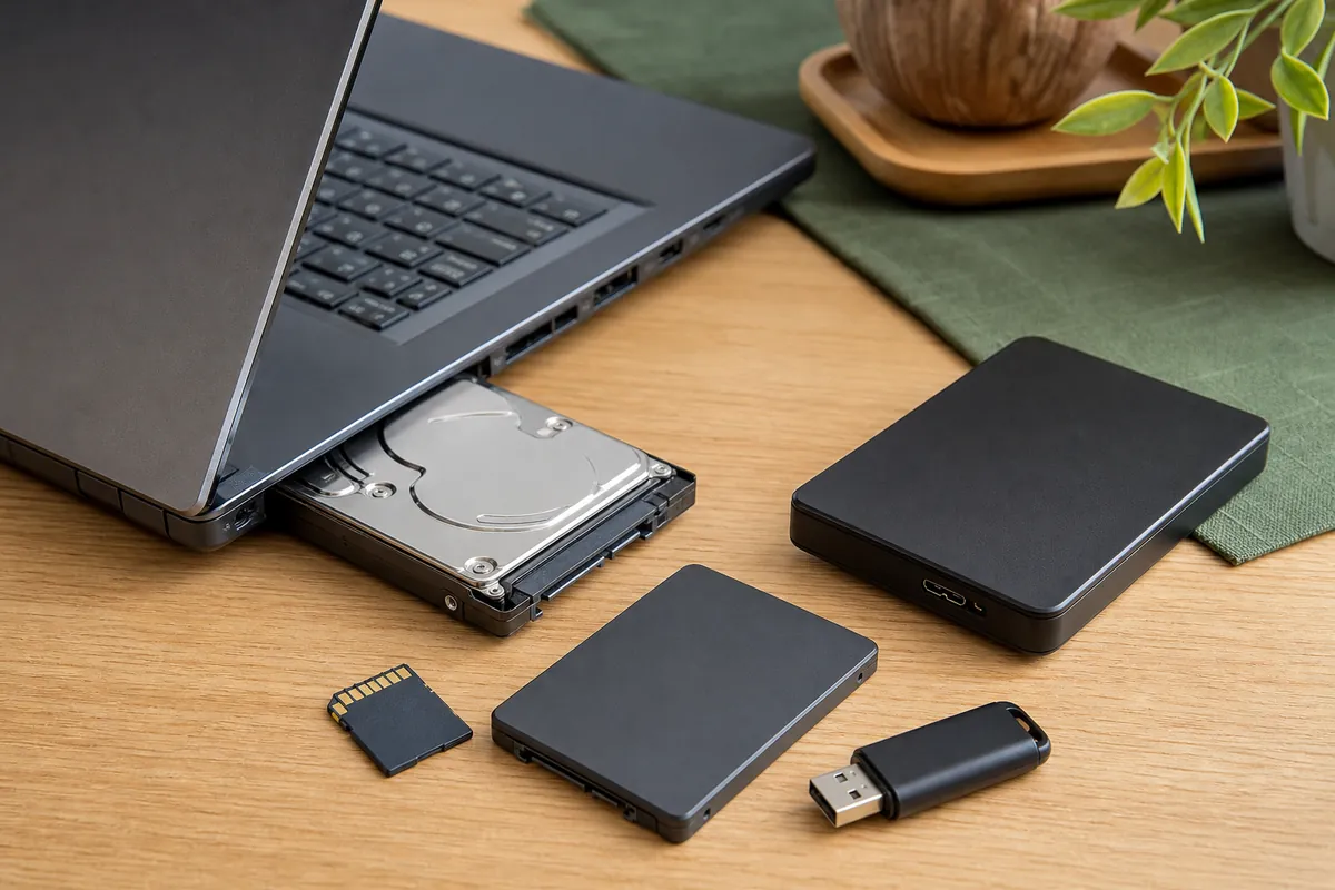 データ消去前に種類ごとに確認するHDD・SSD・SDカードなどの記憶媒体