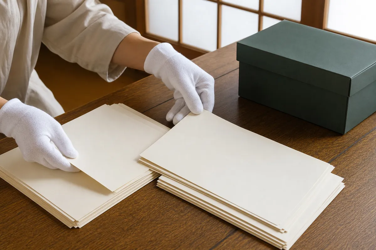 遺品整理で機密書類と重要書類を丁寧に仕分ける様子